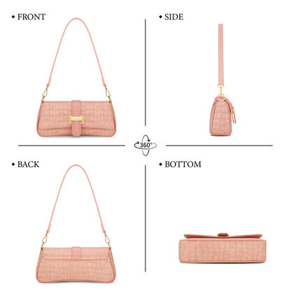 Shoulder Bag for Women Hobo Purses and Handbags Retro Clutch Underarm Purse, Pink