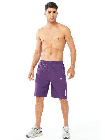 NORTHYARD Men's Athletic Running Shorts Gym Workout 7"/9"/5" Quick Dry Lightweight Sports Basketball Tennis 3 Zipper Pockets PURPLE-9inch M