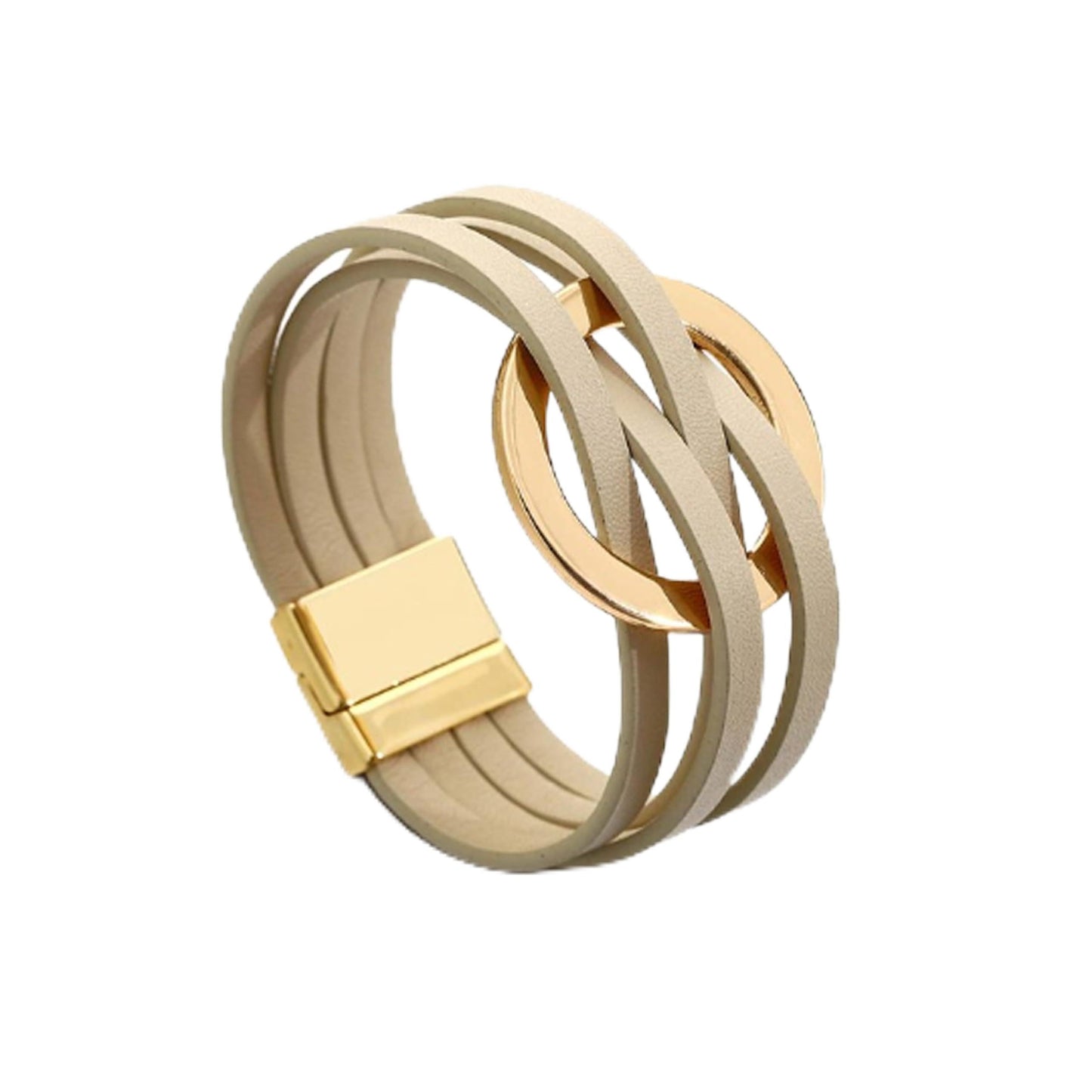 Long tiantian Leather Cuff Wrap Bracelet Blue Bracelets for Women Circle Charm Bangle Boho Multilayer Stackable Jewelry