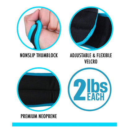 Wrist Weights for Women Set of 2 with Thumb Loops, Wrist Weight Pair for Walking Pilates Workout Strength Training Fitness Exercise Gift for Women and Men