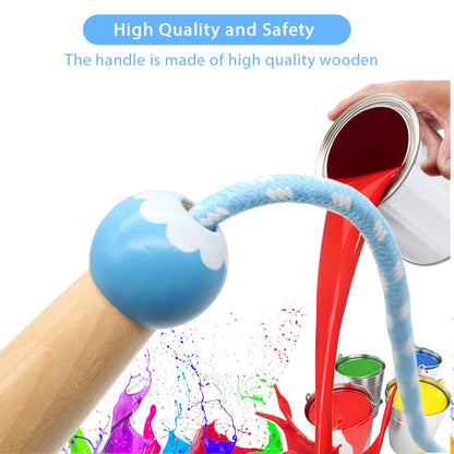 Jump Rope Kids, 7ft Adjustable Cotton Skipping Rope with Wooden Handle for Boys and Girls Fitness Outdoor Exercise