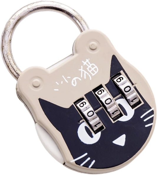 1 Pc Cute Cat Combination Lock Travel Locks for Luggage Backpack Locks Zipper Combination Lock for Locker for Student DormitoryCombination Padlocks Padlocks and Hasps, Hardware(Grey)