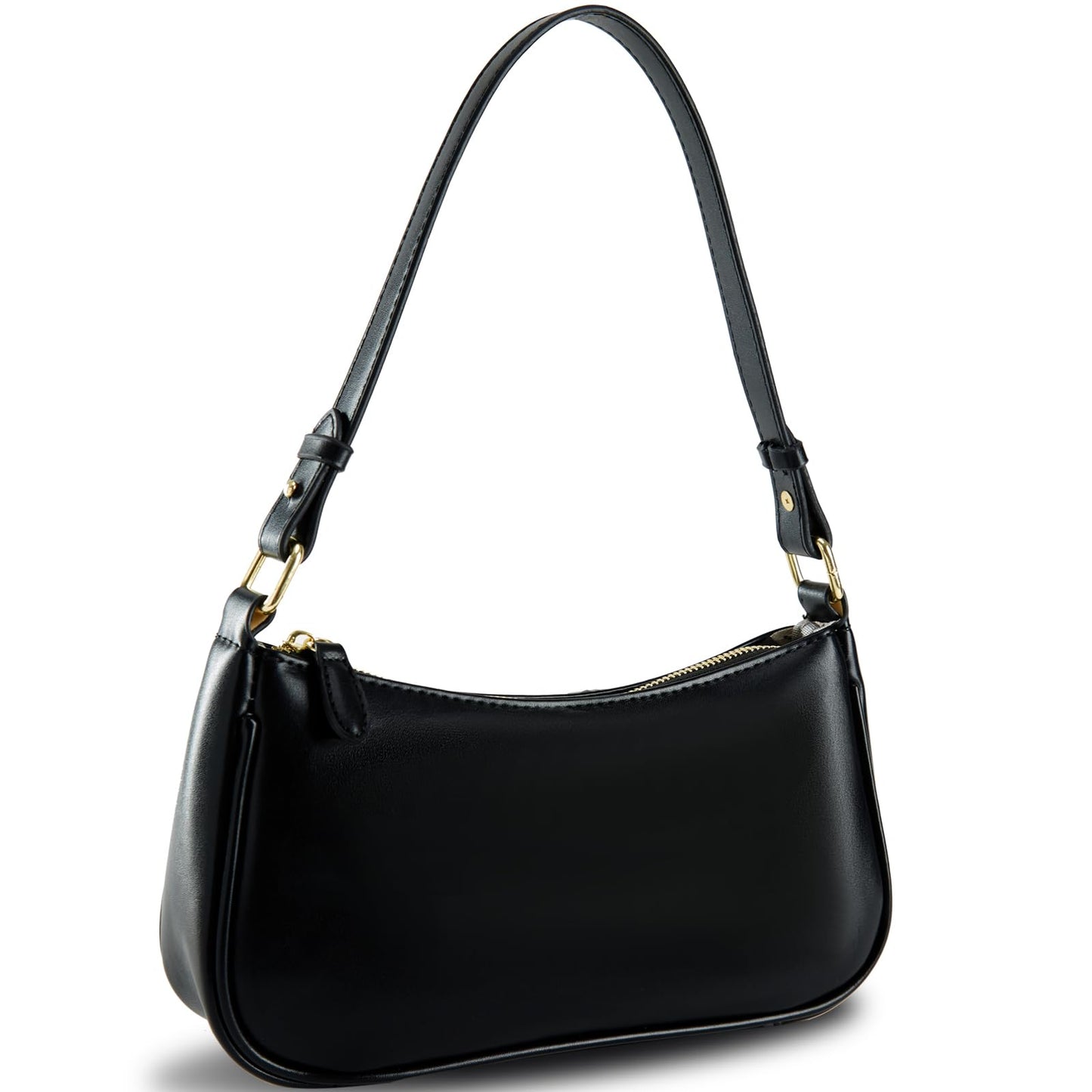 Shoulder Bags for Women Leather Hobo Sling Tote Handbag Retro Clutch Purse with 2 Removable Straps and Zipper Closure (black)