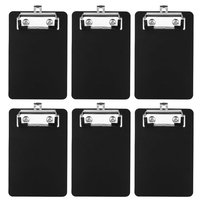 Mini Clipboard, 6 Pack 4" x 6" Small Clip Boards, Plastic Memo Clipboards with Profile Clip for Notepads, Memo Size Receipt, Pocket Lists