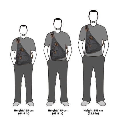 KL928 Canvas Sling Bag - Small Crossbody Backpack Shoulder Casual Daypack Rucksack for Men Women(Large Version,Black)