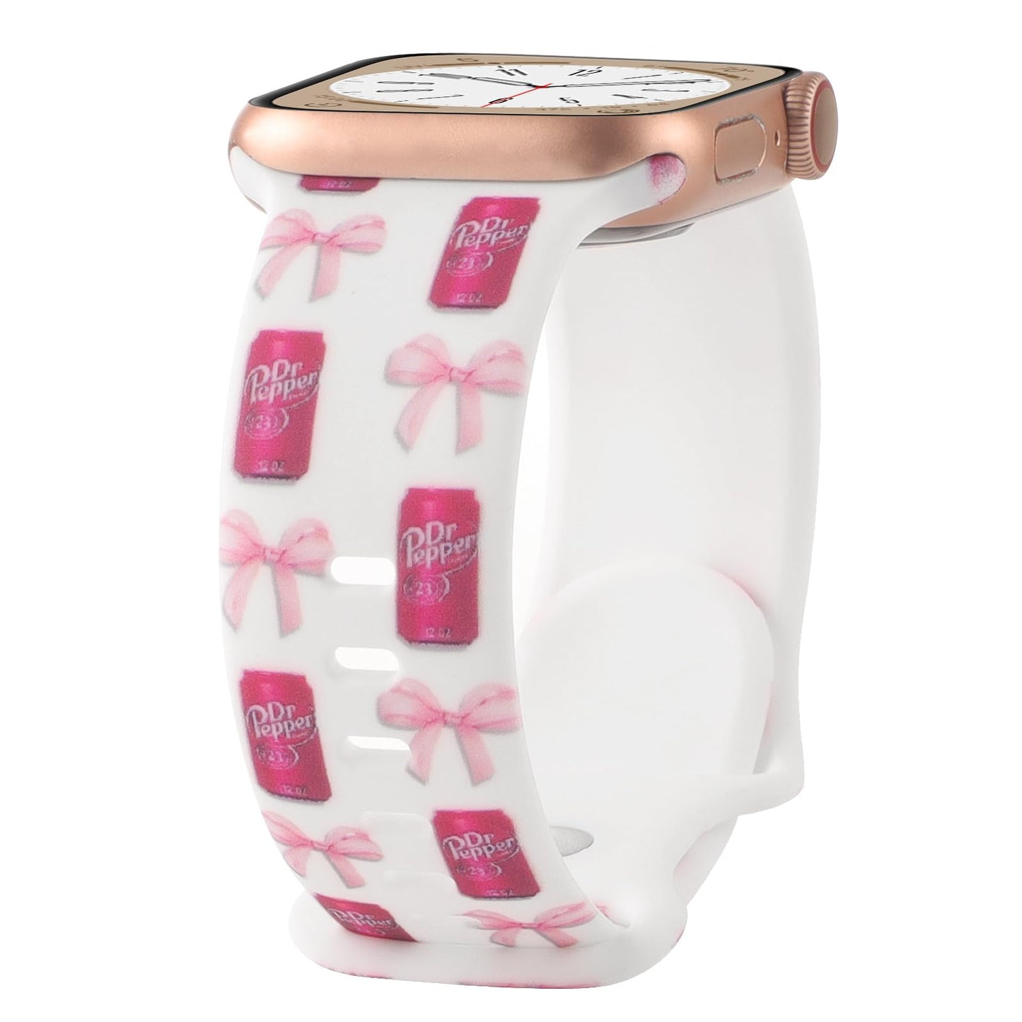 Cute Floral Printed Strap for Apple Watch Bands 38mm 40mm 41mm 42mm 44mm 45mm 46mm 49mm Women, Soft Silicone Leopard Bow Pattern Design Wristbands for iWatch Series 11,10，9, 8,7,6,5,4,3,2,1,SE (Bowknot Cola, 42(Series 11/10)/41/40/38mm)