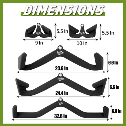 AWNOM LAT Pulldown Attachments for Cable Machines, Cable Machine Attachments for Home Gym T Bar V Bar LAT Pulldown Machines Attachments, Back Tricep Bar Strength Training Handle Grip