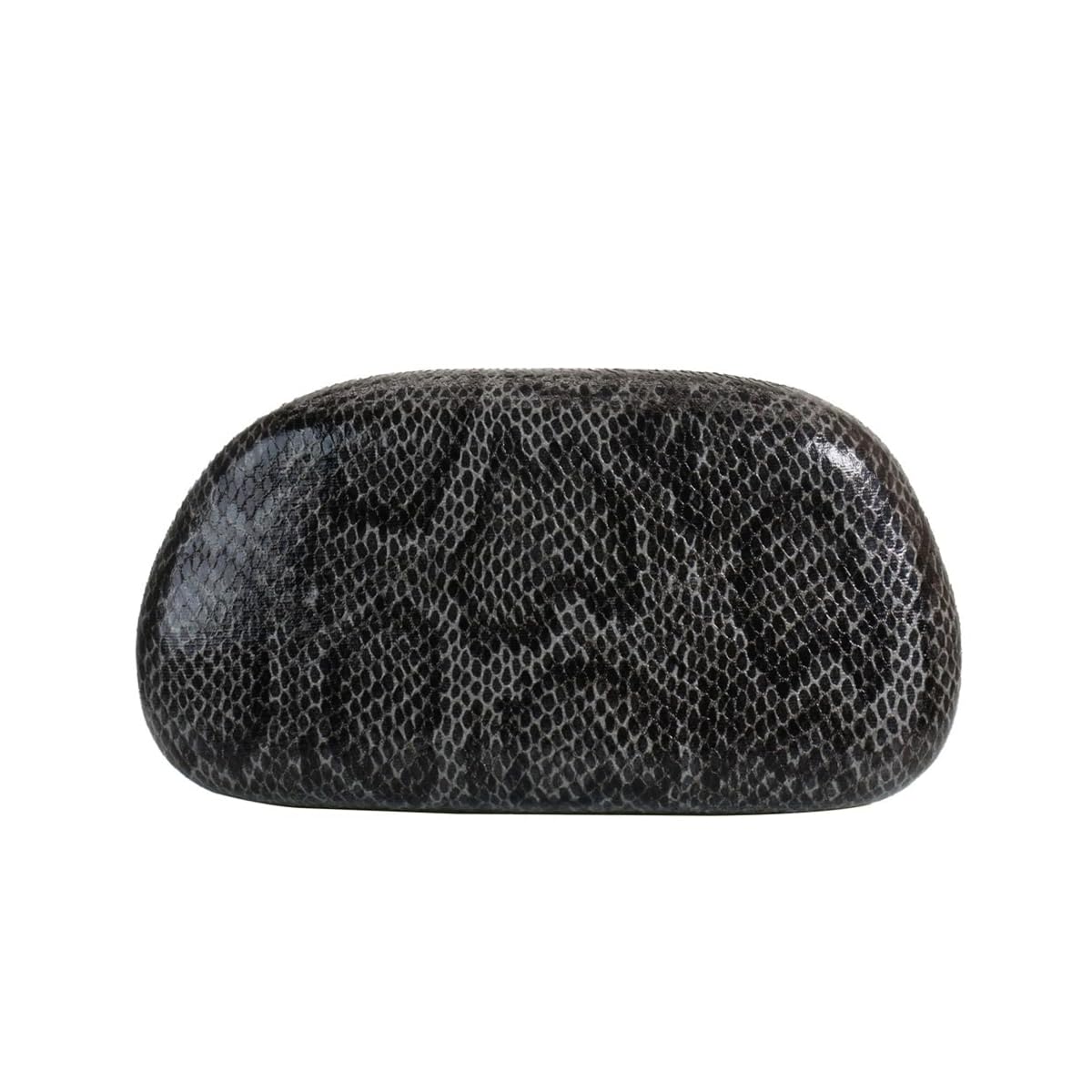 DEBIMY Women Snakeskin PU Leather Clutch Metal Handle Evening Bag Trendy Vegan Leather Handbag Chain Shoulder Purse for Causal, Black