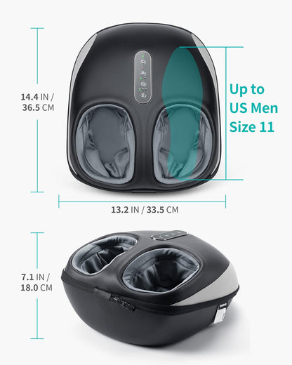 Nekteck Foot Massager Machine with Heat, Deep Kneading Shiatsu Foot Massager with Air Compression, Soothe Muscles, Multiple Massage Modes & Adjustable Intensity Christmas Gifts for Her & Him