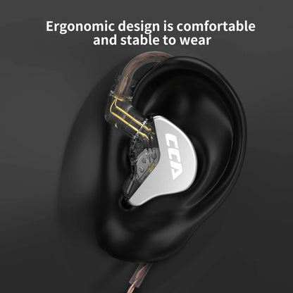 CCA CRA in Ear Monitor Headphones, Ultra-Thin Diaphragm Dynamic Driver Super Bass Clear Sound Gaming Earbuds Wired IEM Earphones with Detachable Cable, in Ears for Singers Musician DJ Stage (White)