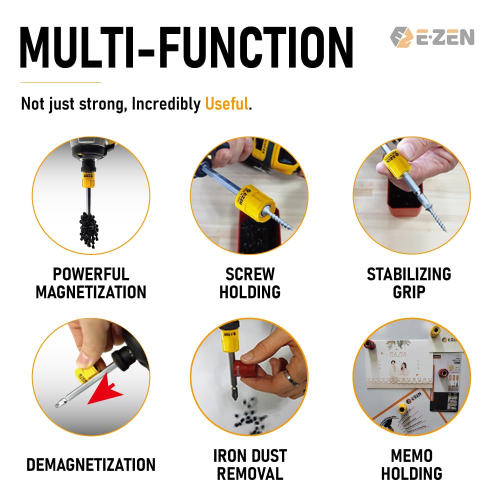 EZ EZEN Multi-Function Powerful Magnetizer ULTRA - Universal Magnetic Tool for Screwdriver & Drill Bits (Red)