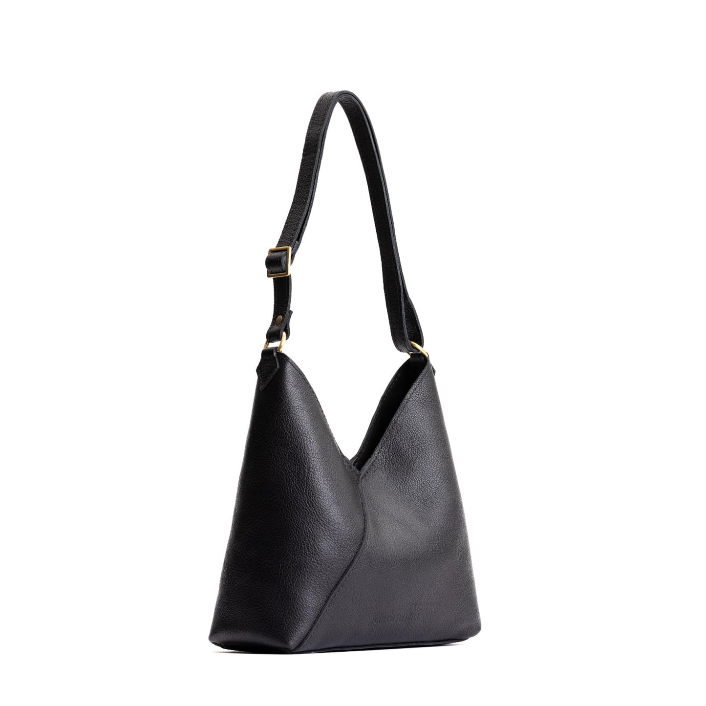Portland Leather Goods Naomi Shoulder Bag – Slouchy Leather Shoulder Bag with Adjustable Crossbody Strap & Secure Magnetic Closure – Handmade from the Finest Full-Grain Hides – Small, Pebbled Black