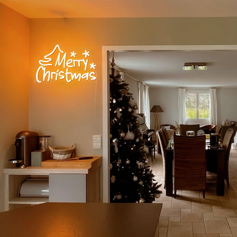 Merry Christmas Neon Signs USB&Battery Operated LED Chrismas Neon Lights for Christmas Decoration Xmas Light Up Sign for Living Room Bar Bedroom Gifts