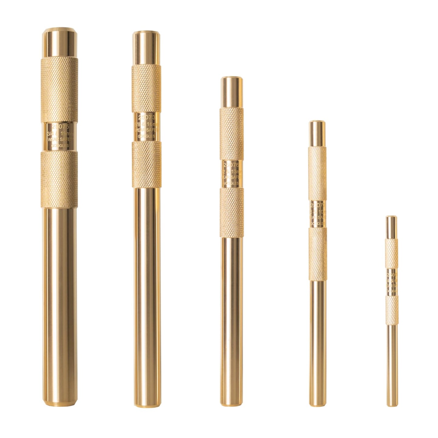 5-Piece Premium Brass Punch Set - Heavy-Duty Non-Marring Repair Tool Kit (1/4", 3/8", 1/2", 5/8", and 3/4") Replacement for 67003-MAI 045256670034 | Automotive, Industrial & DIY Use