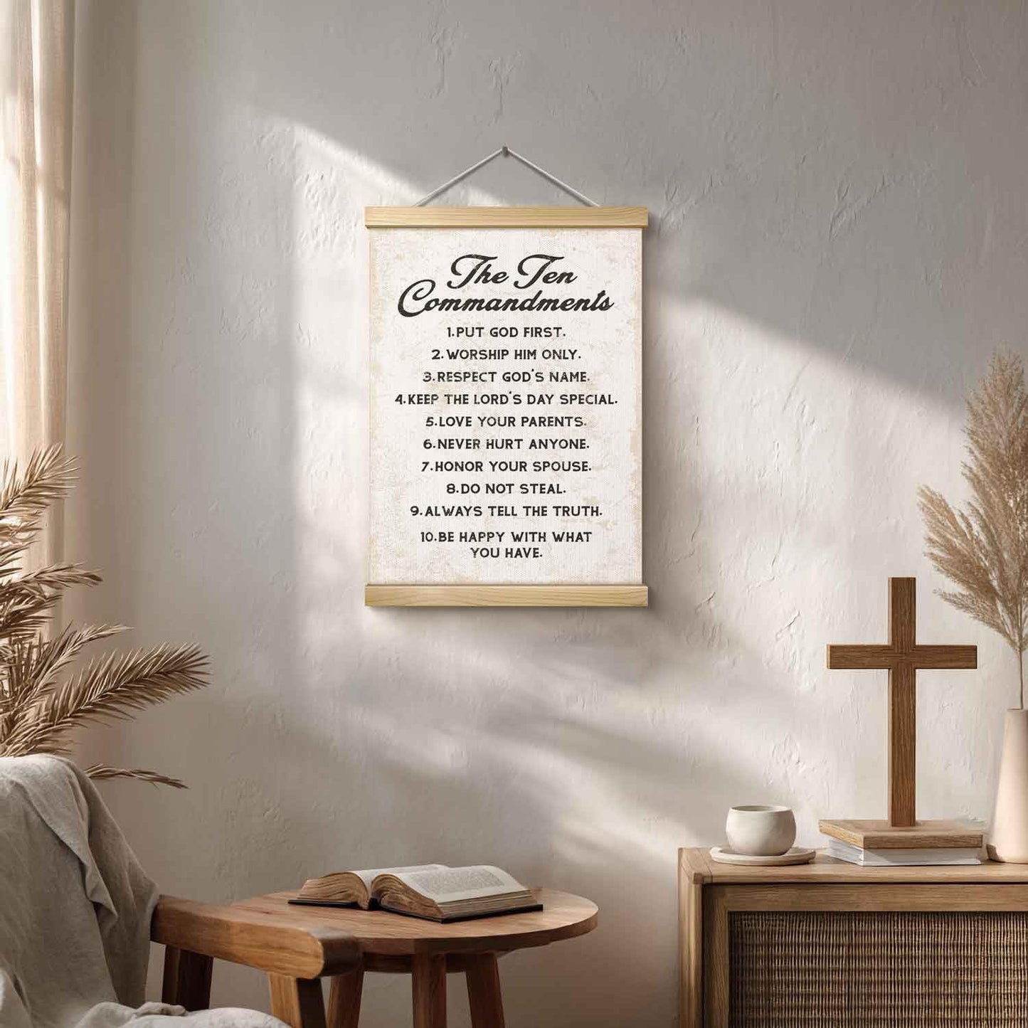 YZEXEZY The Ten Commandments Wall Hanging,Bible Verse Wall Art Posters for Home Prayer Room Church Office Decor 12x16-G31