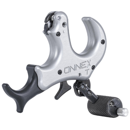Stan OnneX Thumb Archery Release – Modular Trigger Release with Zero Travel, Adjustable Tension, 3 & 4 Finger Options, Open Hook, Trainer Lock, Echo Grey, M