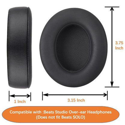 QOQOON Professional Headphone Replacement Ear Pads for Beats Studio 2 & 3 (B0501, B0500) Wired & Wireless | Does NOT Fit Beats Solo, Enhanced Foam, Luxurious PU Leather Cushions (Titanium Grey)