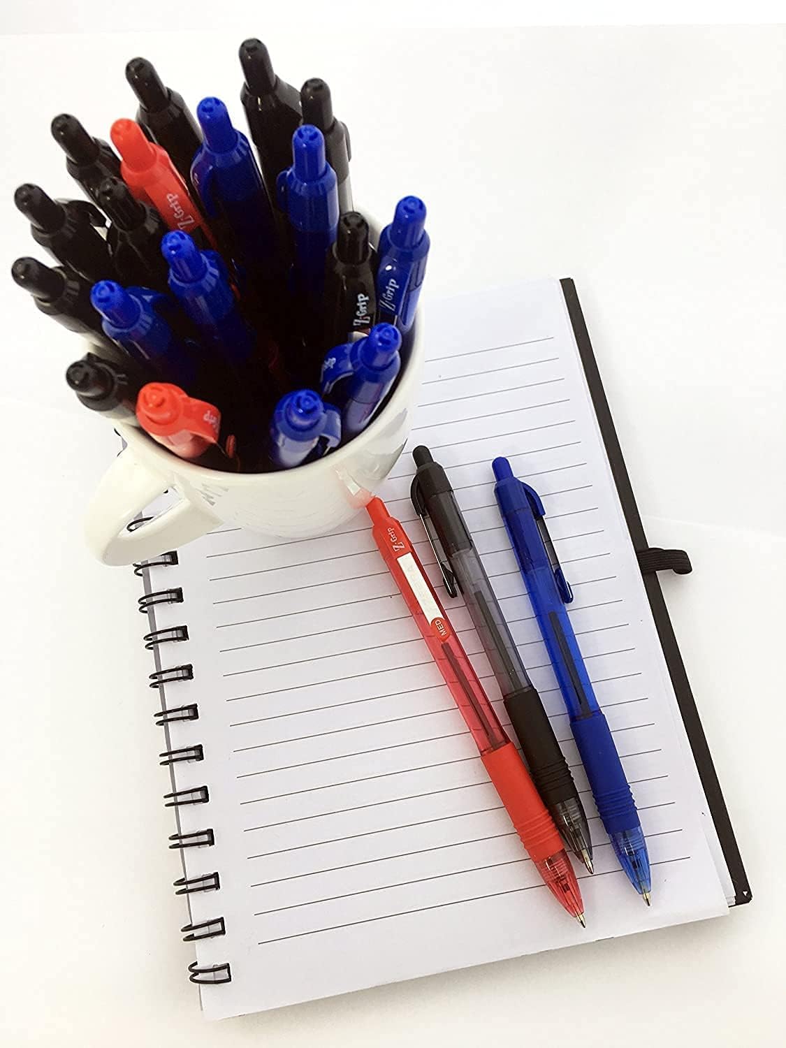 Zebra Z-grip Ballpoint Pens - Black Retractable Fine Point 0.7mm, Pack of 40