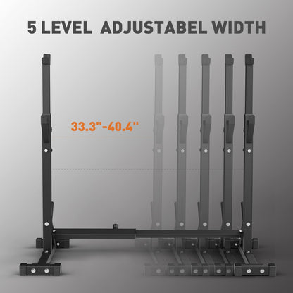 Elevens Squat Rack Stand Adjustable Bench Press Rack Barbell Rack Stand Multi-Function Weight Lifting Rack for Home Gym Strength Training Black 42 inches