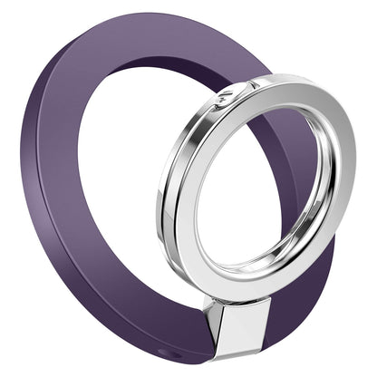 GVIEWIN Magnetic Phone Ring Holder, Compatible with MagSafe Phone Grip with Adjustable Stand, Magnet Phone Ring Kickstand for iPhone 17/16/15/14/13/12 Pro Max Plus Air/Other Phones (Glitter/Silver)