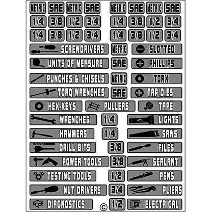 INXIS 105 Piece Tool Box Organizer Labels