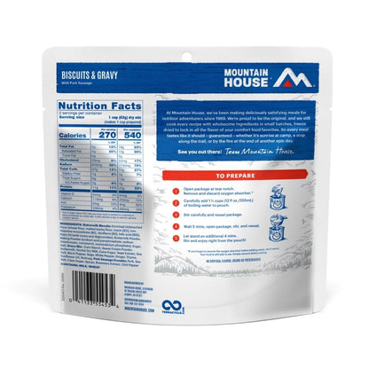 Mountain House Biscuits & Gravy | Freeze Dried Backpacking & Camping Food | 2 Servings