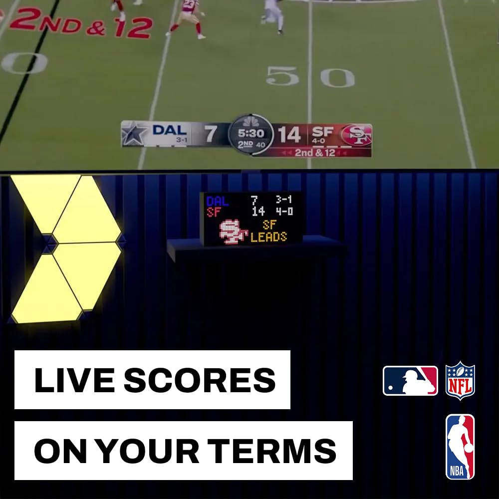 Solidpixels Tetra | Stocks & Crypto Ticker, Sports Scores, Weather, LED Display, Office Gift, Gift Room Decoration, Live Updates, animations