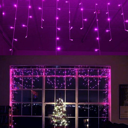 Lainin 3.5M/11ft 96 LED Linkable Fairy Curtain String Light with 8 Modes Control for Indoor/Outdoor/Patio/Wedding/Valentines Day/Christmas Party 4th of July Decor(Purple)