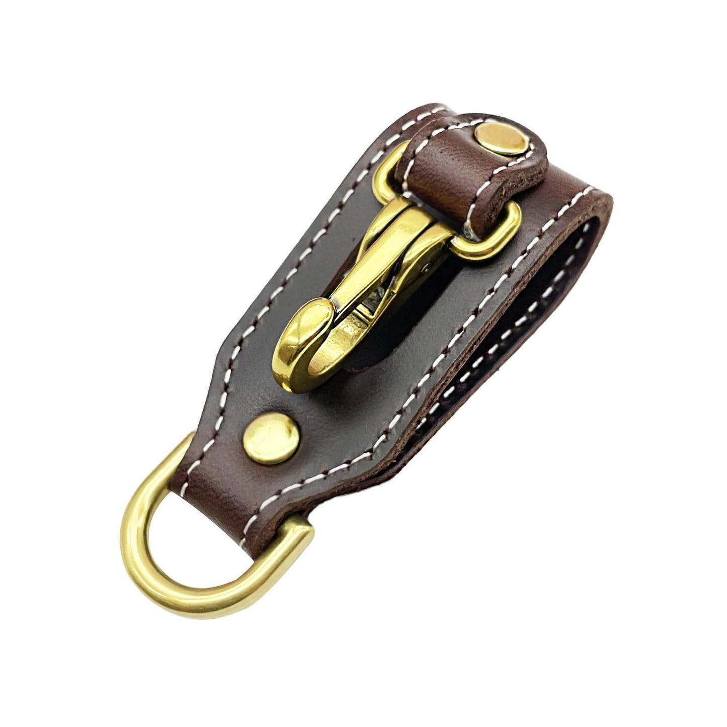 Zyuzles Leather Keychain for Men Leather Belt Key Holder Accessories Handmade Brown leather key holder
