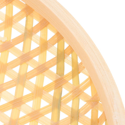 Kichvoe Bamboo Woven Serving Basket Tray 10.6 Inch Lightweight Flat Tray for Bread Snacks Fruit Storage and Home Picnic Party Use
