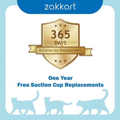 Zakkart Foldable Cat Hammock for Window - Cordless, Embeded Machine Washable Bed, Robust Metal Frame - Cat Window Perch for Large Cats and Kittens (White Bolster Bed, Medium)