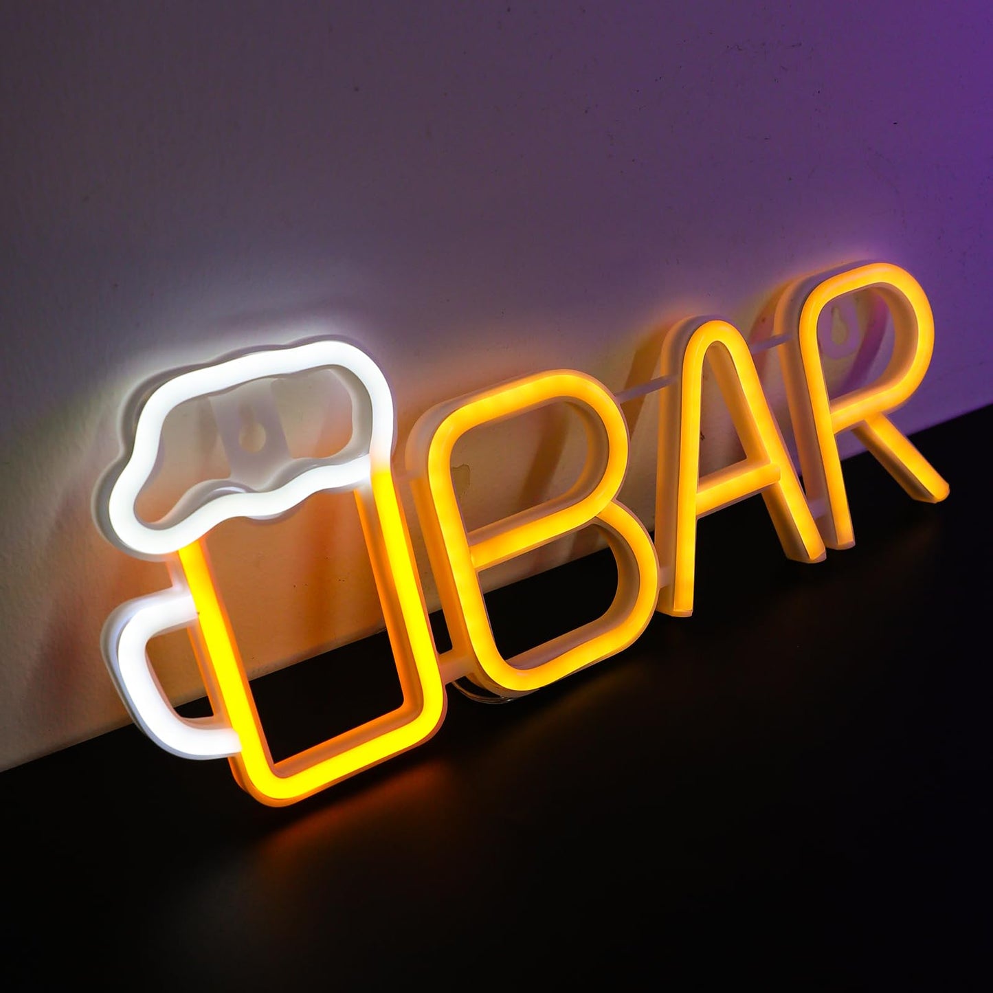 VOCAON Bar Beer Neon Signs Light Wall Decor USB/Battery Powered Neon Lights for Bedroom Girls Kids Birthday Party LED Bar Signs for Home Bar, Bistro, Party, Club, Home Theater (Warm White)