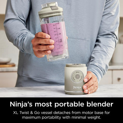 Ninja Blast Max, Portable Blender + Twist & Go, Personal Smoothie, Blend, Ice Crush, 3 Programs, Cordless, 22 oz removable Vessel, Dishwasher Safe, Leakproof, Navy, BC251NV