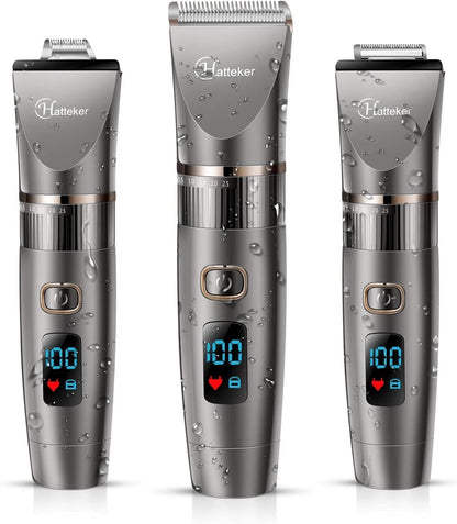 Hatteker Beard Trimmer for Men Professional Hair Clipper Hair Trimmer Shaver Haircut Detail Cutting Kit for Men Cordless Waterproof