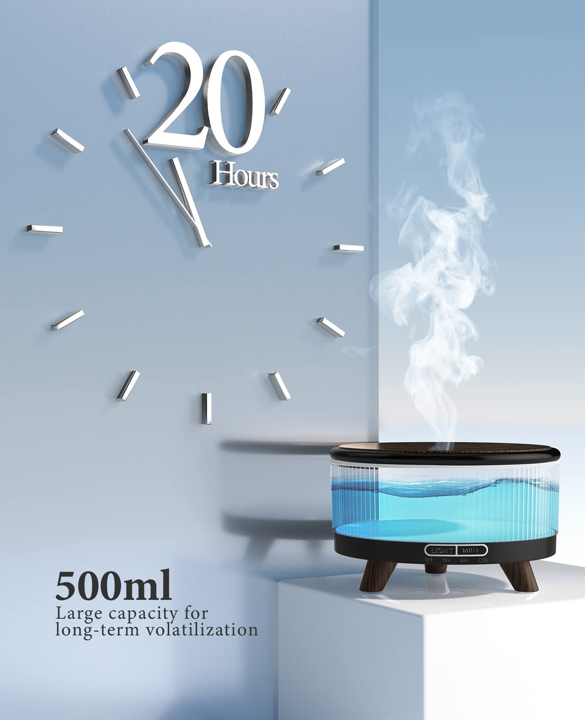 Essential Oil Diffuser for Home, Diffusers for Essential Oils Large Room, 500ml Aromatherapy Diffuser, 7 Colors Changed