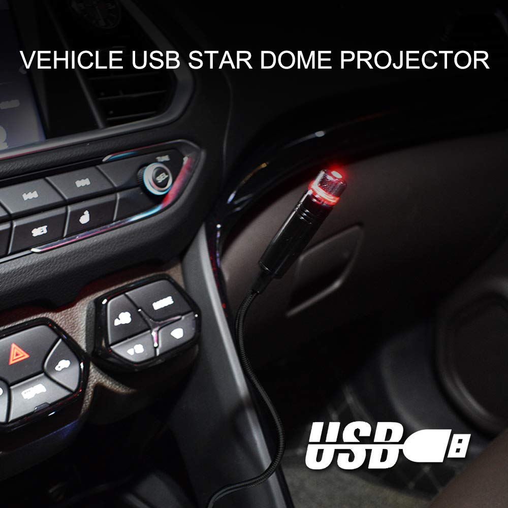 USB Star Projector Night Light, Adjustable Romantic Blue Interior Car Lights, Bending Freely Portable Auto Roof Lights Decoration for Ceiling, Bedroom, Party