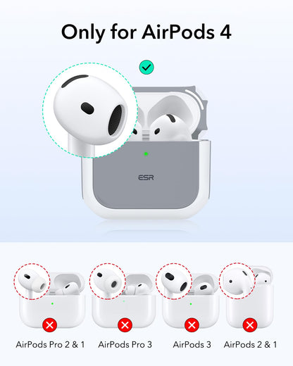 ESR for AirPods 4 Case, Compatible with AirPods 4th Generation Case (2024) (USB-C), Compatible with MagSafe, Drop Protection Cover with Lanyard, Magnetic Lid Lock, Orbit Hybrid Series, White