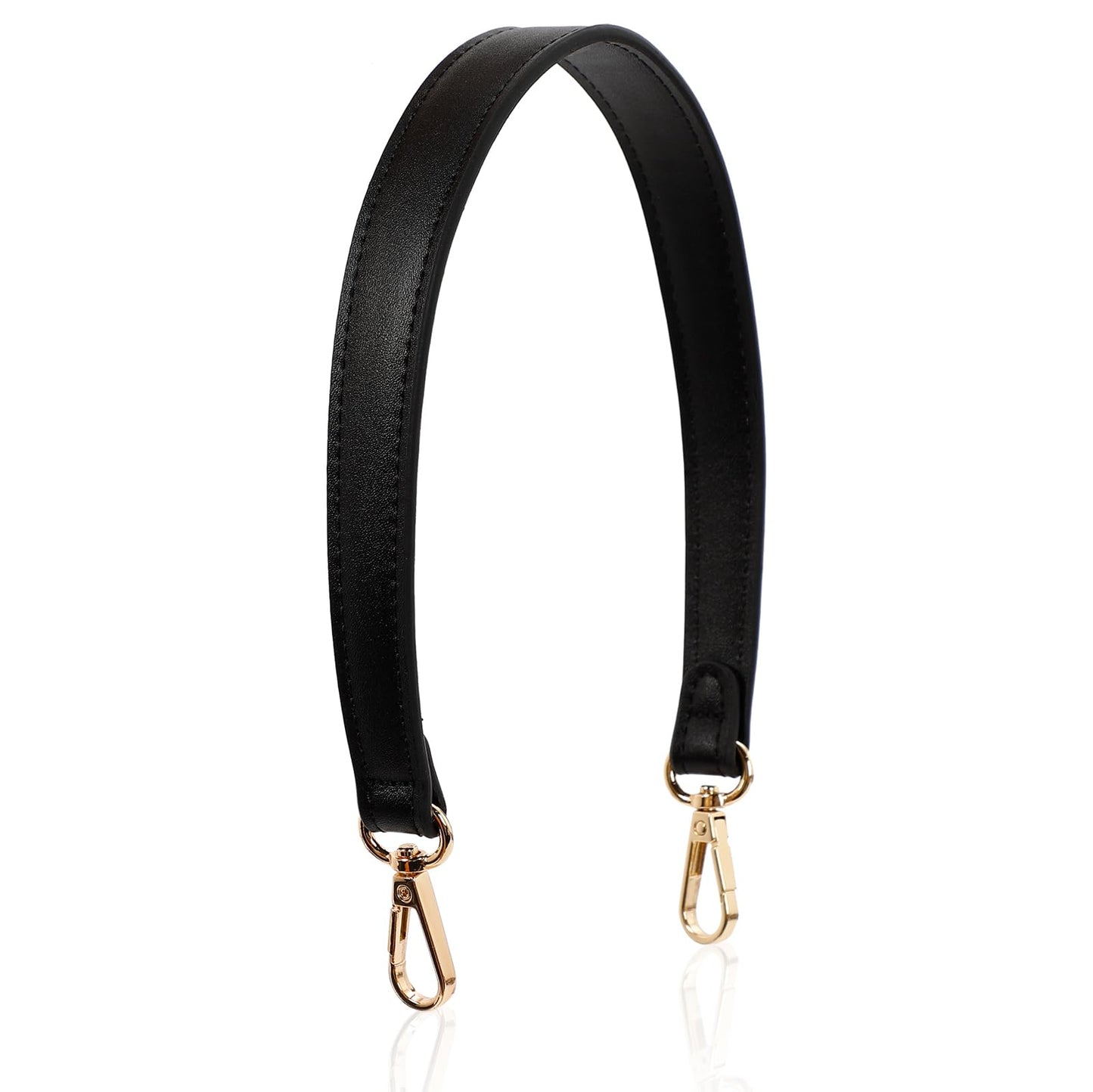 cadupor Black Leather Purse Strap, PU Leather Purse 1 Inch Wide 19 Inch Long Purse Strap Replacement with Swivel Clasps for Tote Shoulder Bag