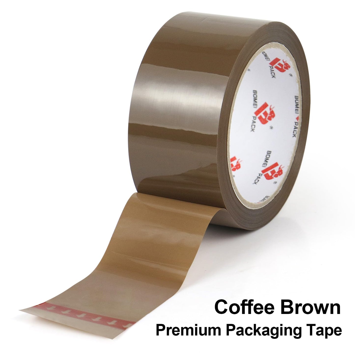 BOMEI PACK Brown Packing Tape with Dispenser, 2.6 mil 1.88 inch x 55 Yards 3 Pack Total 165 Yards, Heavy Duty Brown Tape Package Refills for Shipping, Mailing, Moving & Storage