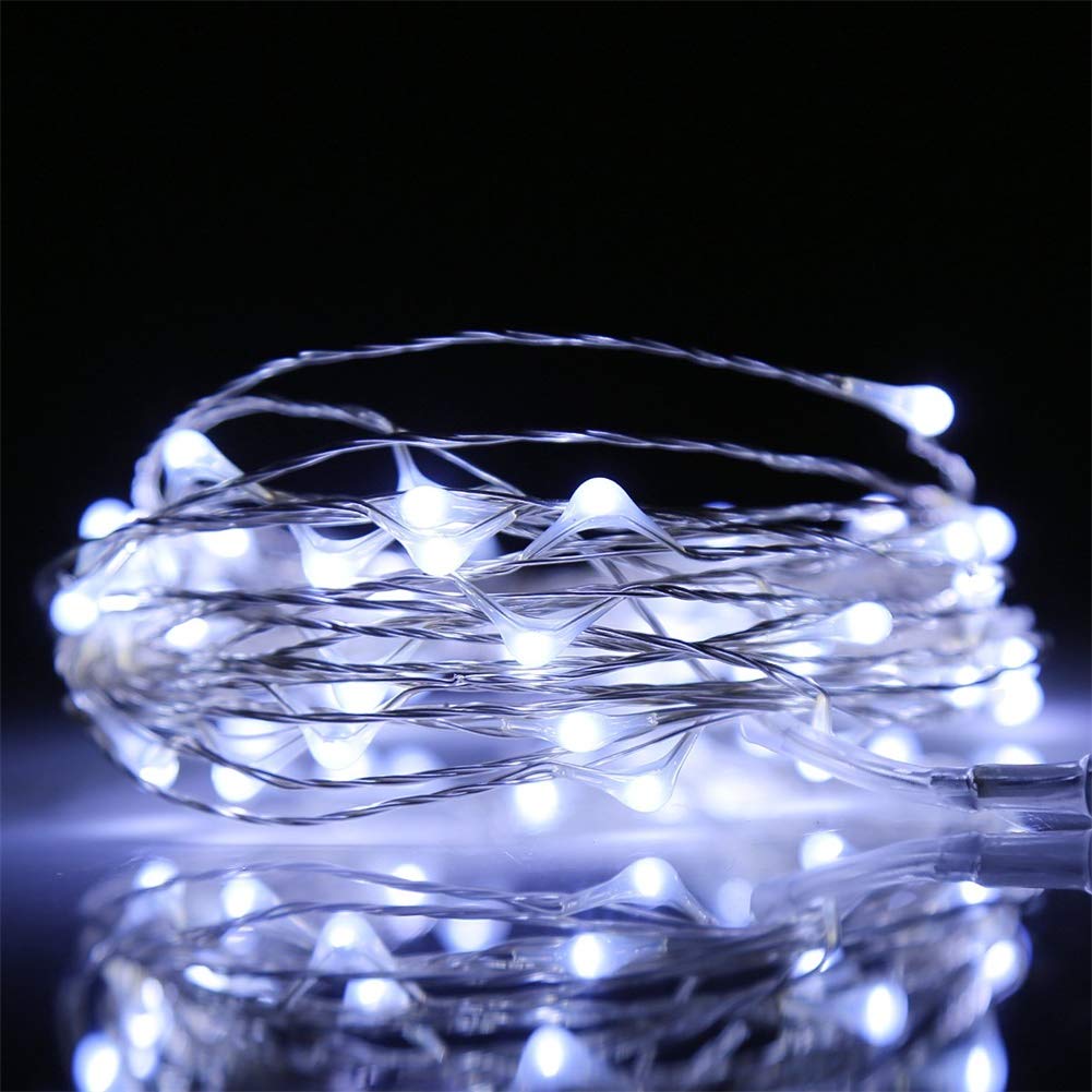 yongzhenlite 4 Pack Battery Operated Dewdrop Led Lights,Indoor Mini Fairy Lights with Timer Function,for Christmas and Halloween Lighting Decoration,6 Hours on/18 Hours Off,30 Count LEDs,10 Feet