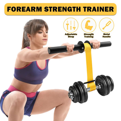 Forearm Strengthener and Wrist Roller, 43.3/51.2 Inch Adjustable Ultra-Strong Nylon Webbing Wrist Forearm Blaster with Quick Locking Mechanism & Anti-Slip Grips, Max 100+ lbs Load for Grip Strength Training, Climbing, Home Gym