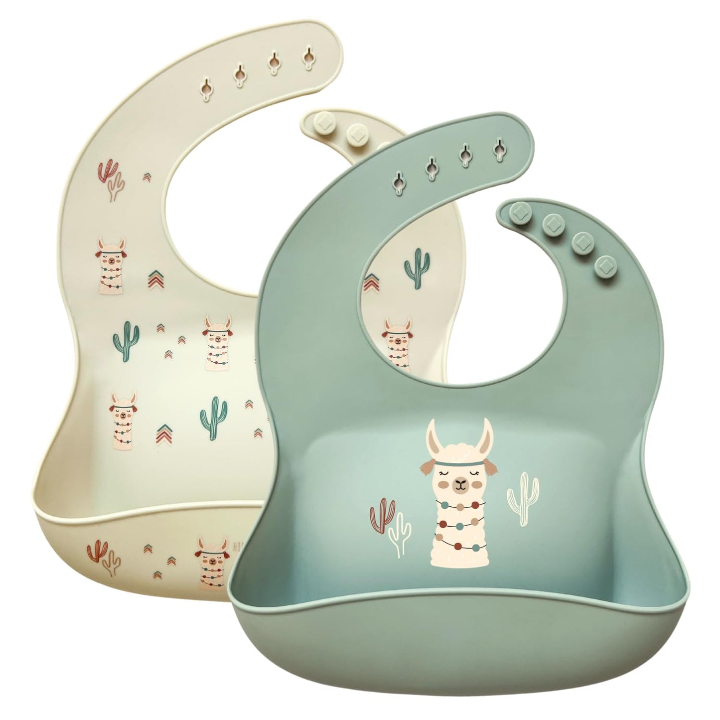 Hippypotamus Silicone Baby Bibs - Soft Waterproof Bibs for Babies & Toddlers (2, Llama)