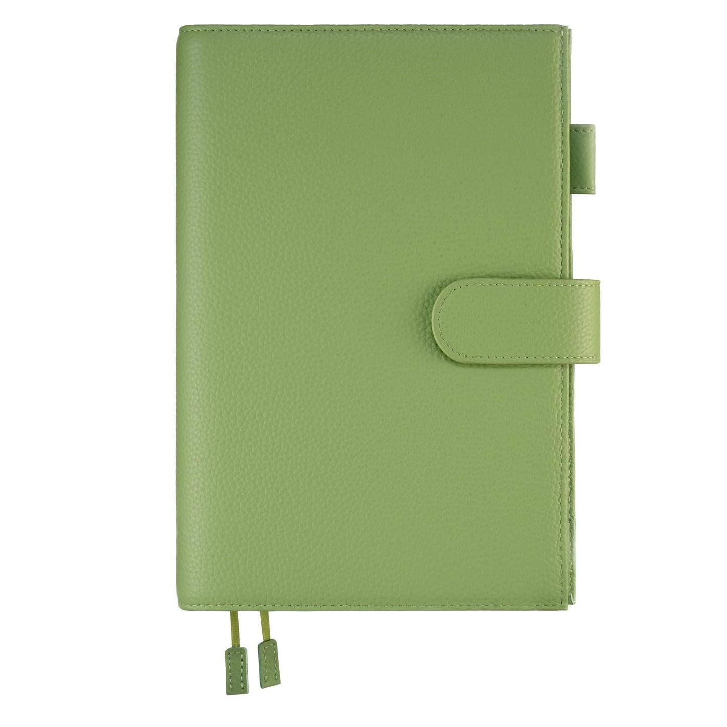 Genuine Leather A5 Notebook Cover Fits Hobonichi Cousin, Stalogy, LEUCHTTURM1917 and Midori MD Planners, with Pen Loop, Card Slots, Bookmarks and Back Pocket(Green)