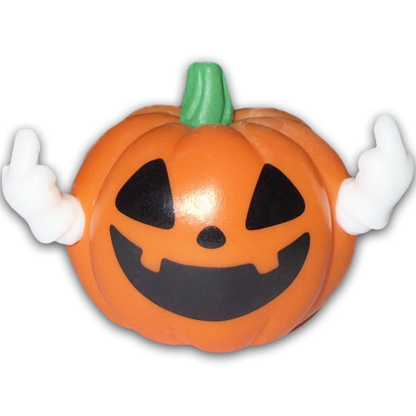 BHOOKA Halloween Pumpkin Figurine Funny Ghost Statue for Gift Resin Ghost Sculpture Halloween Tiered Tray Desk Ornaments Decor Spooky Middle Finger Statue for Home Decorations Supplies