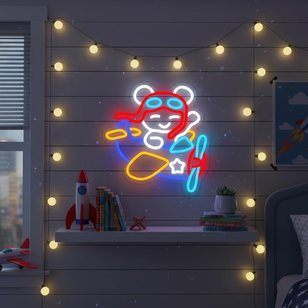 Mvorixa Astronaut Neon Sign, Dimmable LED Space Neon Light for Wall Decor, Space Themed Bedroom Decor for Kids & Teens, Galaxy Wall Light for Playroom, Game Room, Christmas Birthday Holiday Gifts