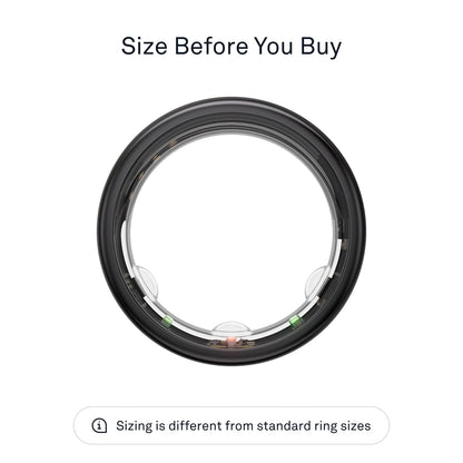 Oura Ring Gen3 Horizon - Black - Size 10 - Smart Ring - Size First with Oura Ring Gen3 Sizing Kit - Sleep Tracking Wearable - Heart Rate - Fitness Tracker - 5-7 Days Battery Life