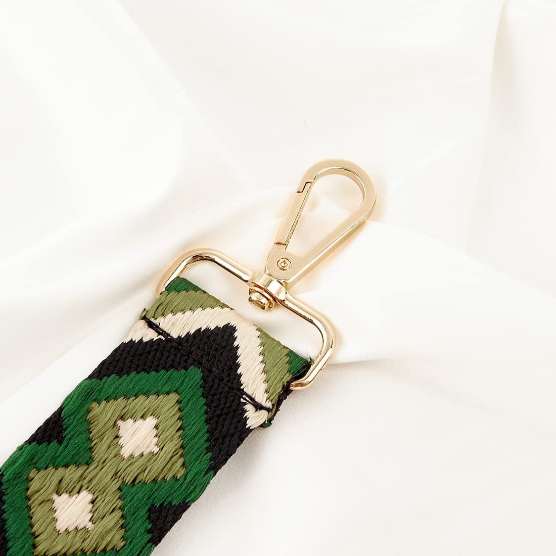 TANOSII Wide Purse Strap Adjustable Replacement Shoulder Crossbody Strap Handbag Strap Black Green Argyle