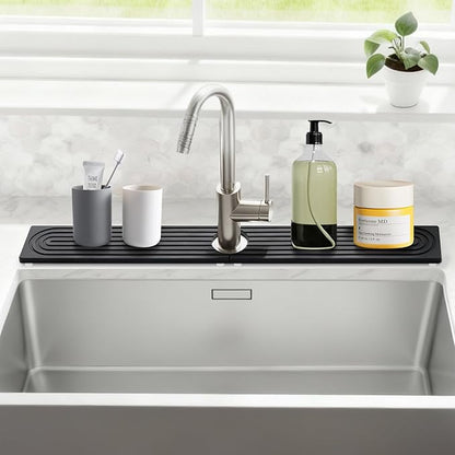 Stone Faucet Mat for Kitchen Sink, Large Fast Drying Stone Faucet Mat for