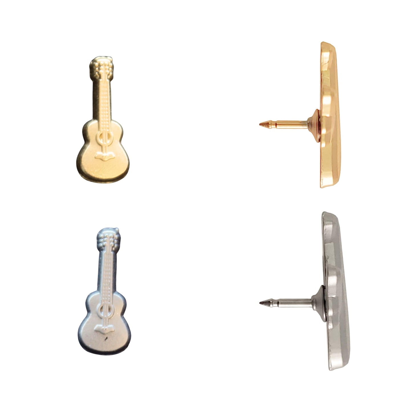 Guitar Push Pins - Gold Guitar Map Pins for Cork Boards, Maps, or Lapel Use - Designed in USA - Set of 10