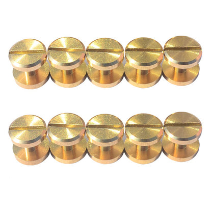 DGOL 50 Pairs Brass Backscrews Golden Leather Fasteners Sturdy Binding Rivets Belt Strap Collar Back Screws PU Studs Length (0.158 inch (4mm))
